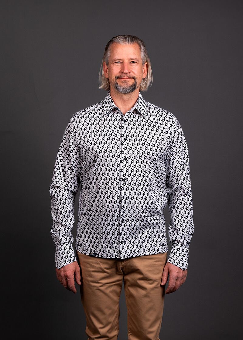 schwarz weißes Hemd Herren CUBO POLAR von GERMENS artfashion - 100 % Baumwolle - Made in Germany