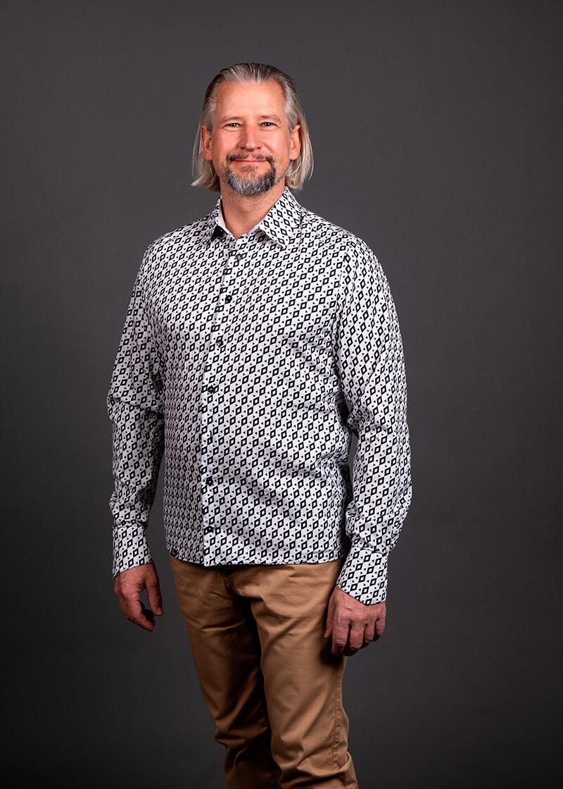 schwarz weißes Hemd Herren CUBO POLAR von GERMENS artfashion - 100 % Baumwolle - Made in Germany