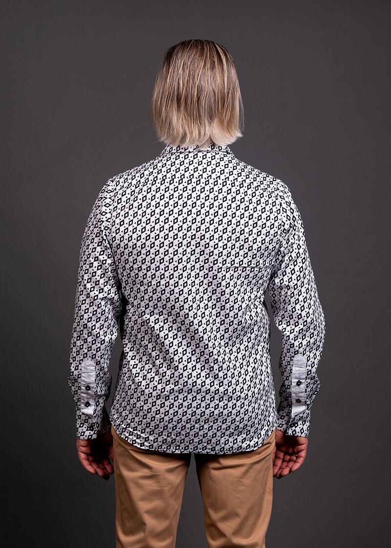 schwarz weißes Hemd Herren CUBO POLAR von GERMENS artfashion - 100 % Baumwolle - Made in Germany