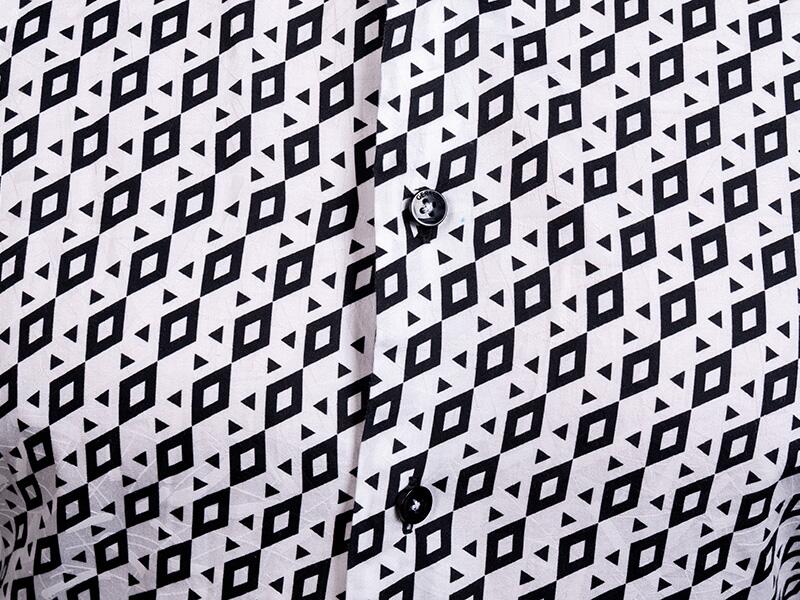 schwarz weißes Hemd Herren CUBO POLAR von GERMENS artfashion - 100 % Baumwolle - Made in Germany