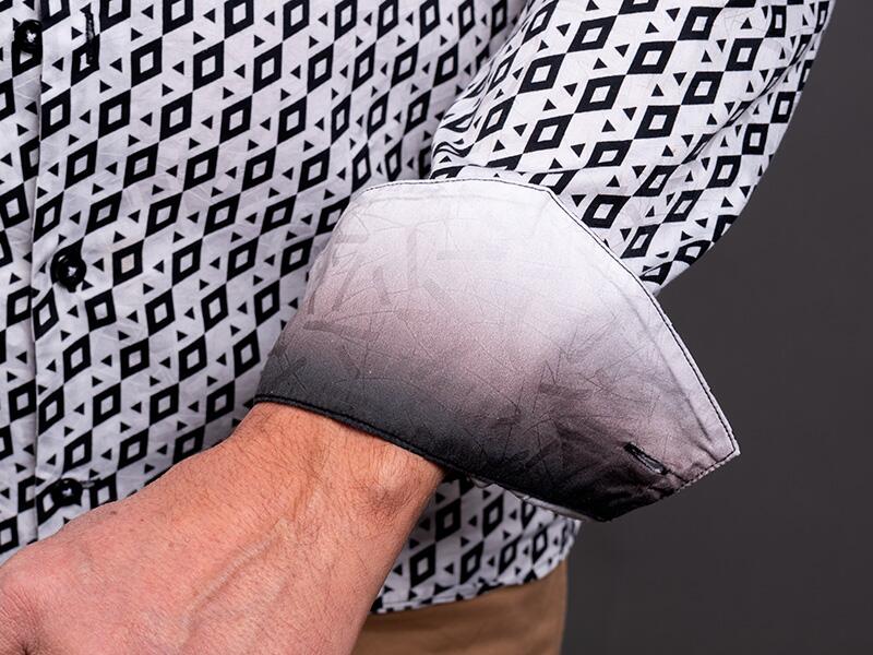 schwarz weißes Hemd Herren CUBO POLAR von GERMENS artfashion - 100 % Baumwolle - Made in Germany