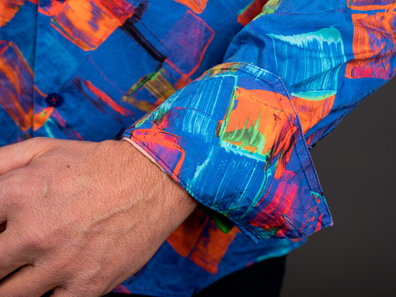 blaues Freizeithemd BLAUE STUNDE von GERMENS artfashion - 100 % Baumwolle - Made in Germany