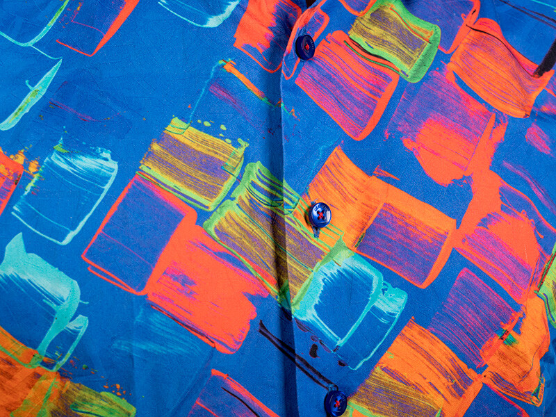 blaues Freizeithemd BLAUE STUNDE von GERMENS artfashion - 100 % Baumwolle - Made in Germany