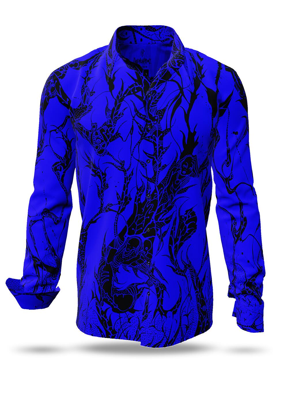 blaues Hemd Herren DORNENPRINZ INDIGO von GERMENS artfashion