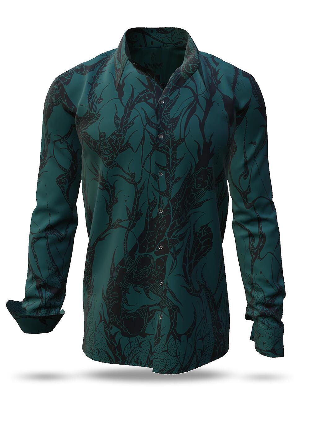 dunkelgrünes Hemd Herren DORNENPRINZ WALD von GERMENS artfashion