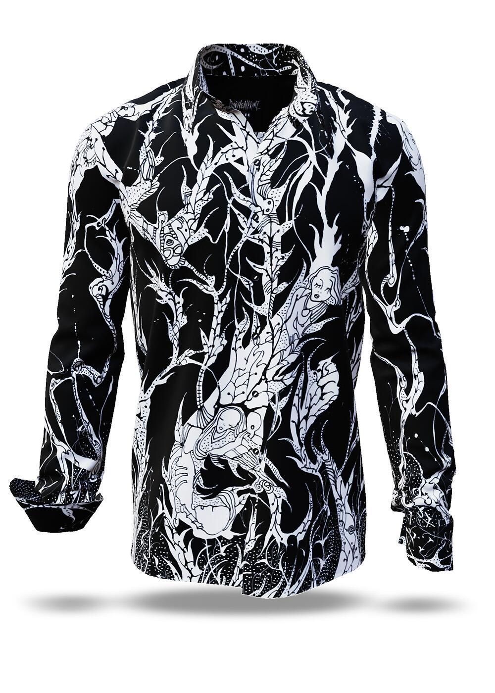 schwarz-weisses Hemd Herren DORNENPRINZ TINTE von GERMENS artfashion