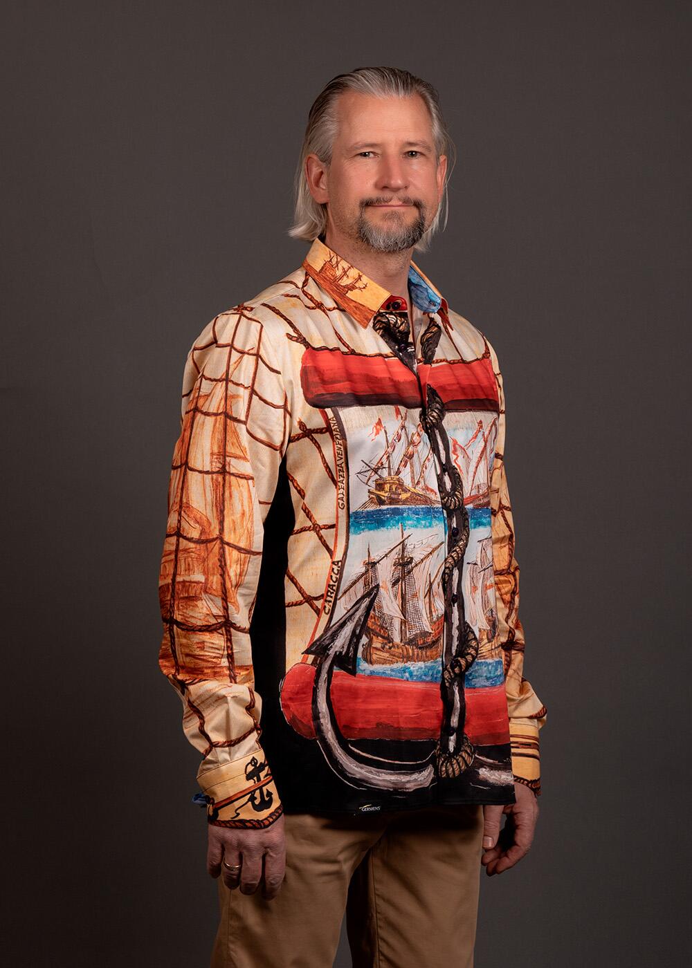 Buntes Hemd Herren mit Schiffen NAVES von GERMENS artfashion