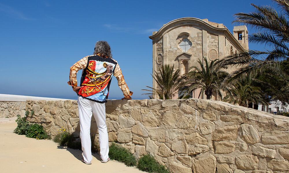 colourful shirt men long sleeve with ships NAVES by GERMENS artfashion from Germany