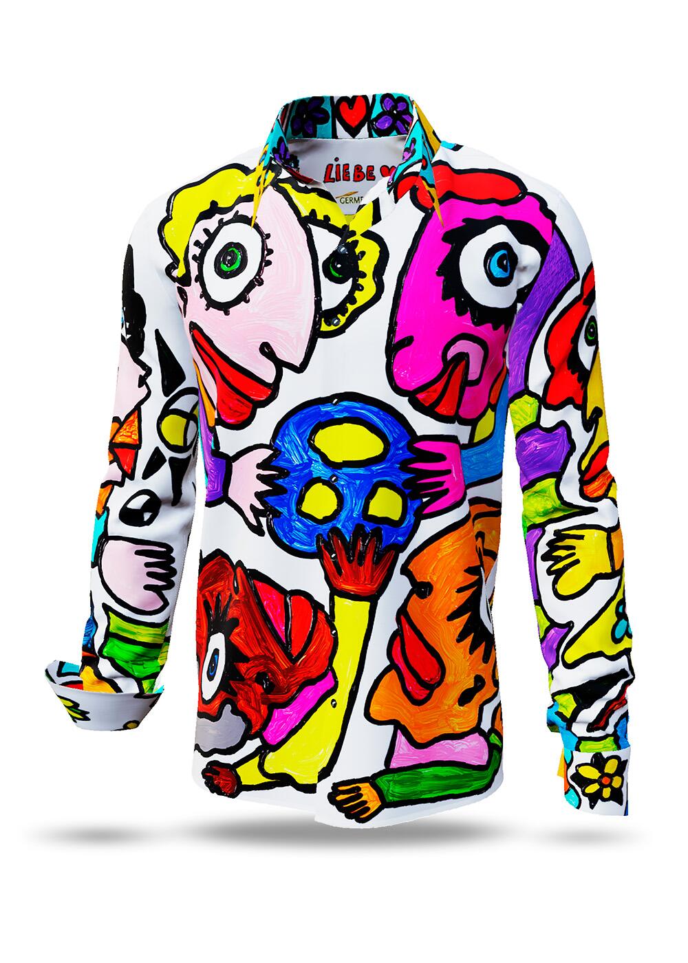 colorful men's long sleeve shirt LIEBE by GERMENS artfashion