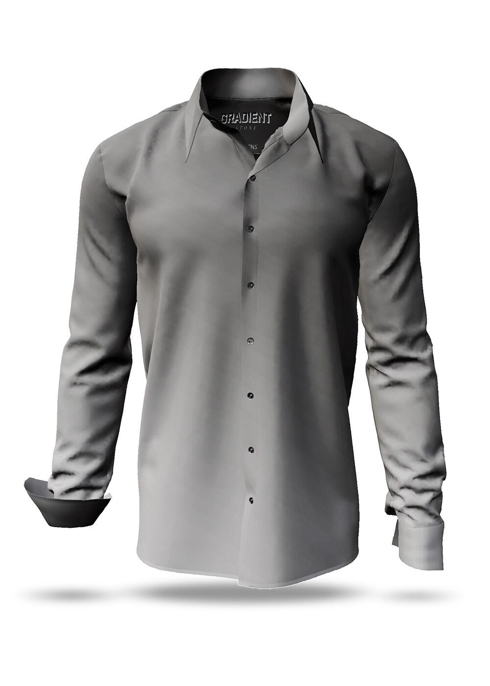 graues Hemd Herren GRADIENT STONE von GERMENS artfashion