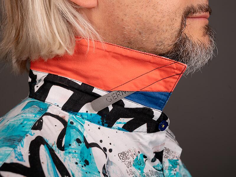 blaues Freizeithemd DAS WUNDER BIST DU von GERMENS artfashion - 100 % Baumwolle - Made in Germany