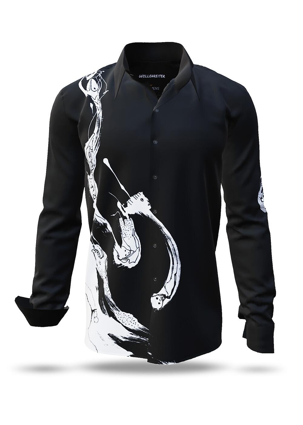schwarz-weisses Hemd Herren WELLENREITER von GERMENS artfashion