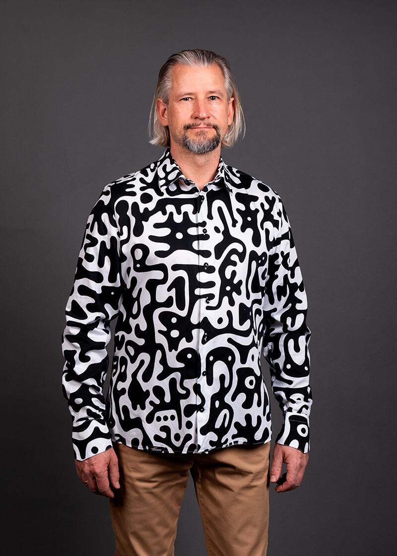 schwarz weißes Hemd Herren JUPPI von GERMENS artfashion - 100 % Baumwolle - Made in Germany
