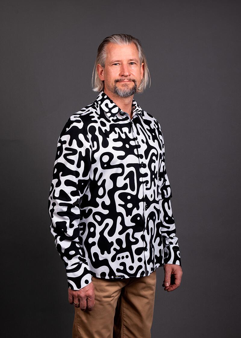 schwarz weißes Hemd Herren JUPPI von GERMENS artfashion - 100 % Baumwolle - Made in Germany