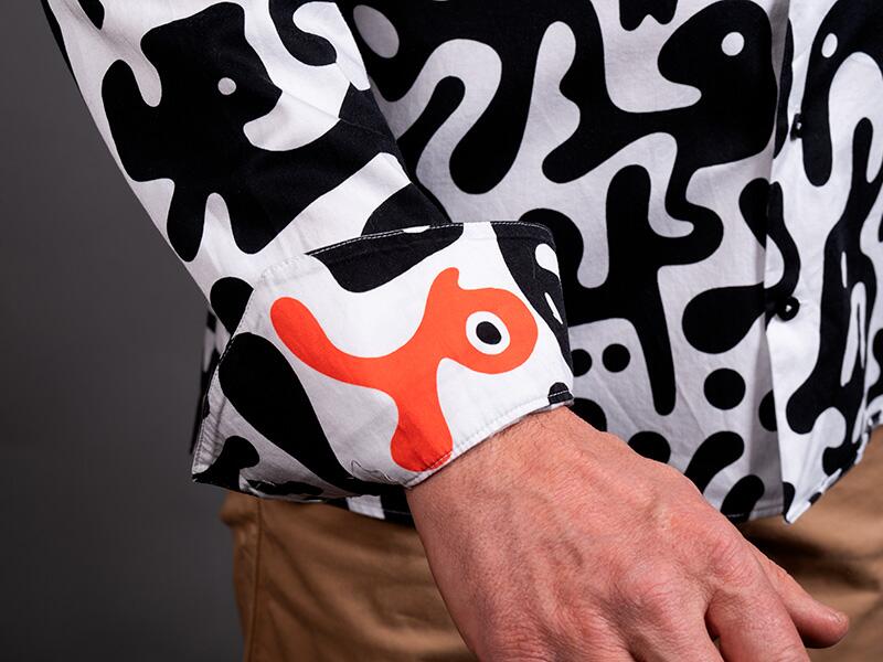 schwarz weißes Hemd Herren JUPPI von GERMENS artfashion - 100 % Baumwolle - Made in Germany