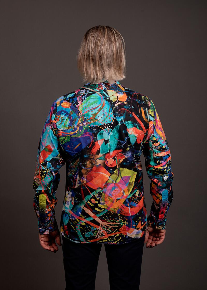 buntes Freizeithemd ANNAS MEER von GERMENS artfashion - 100 % Baumwolle - Made in Germany