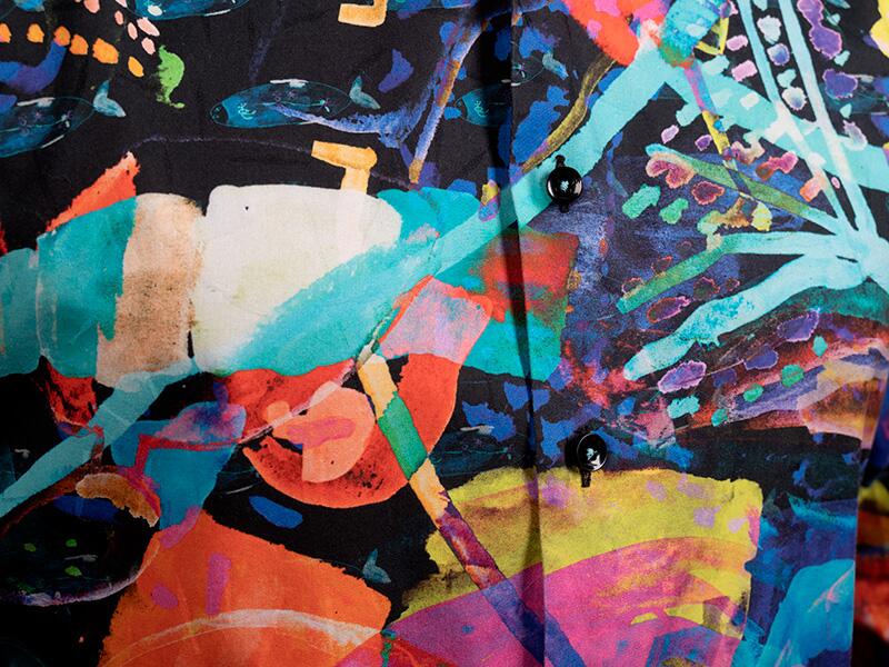 buntes Freizeithemd ANNAS MEER von GERMENS artfashion - 100 % Baumwolle - Made in Germany