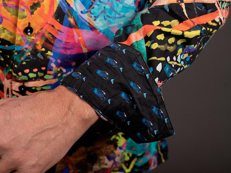 buntes Freizeithemd ANNAS MEER von GERMENS artfashion - 100 % Baumwolle - Made in Germany