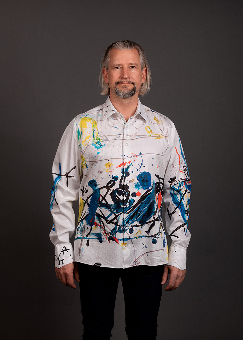 limitiertes Künstlerhemd von Osmar Osten - FAMOS - GERMENS artfashion - 100 % Baumwolle - Made in Germany