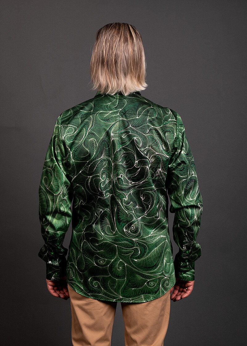 grünes Hemd Herren CONCHIFERA FOREST von GERMENS artfashion - 100 % Baumwolle - Made in Germany