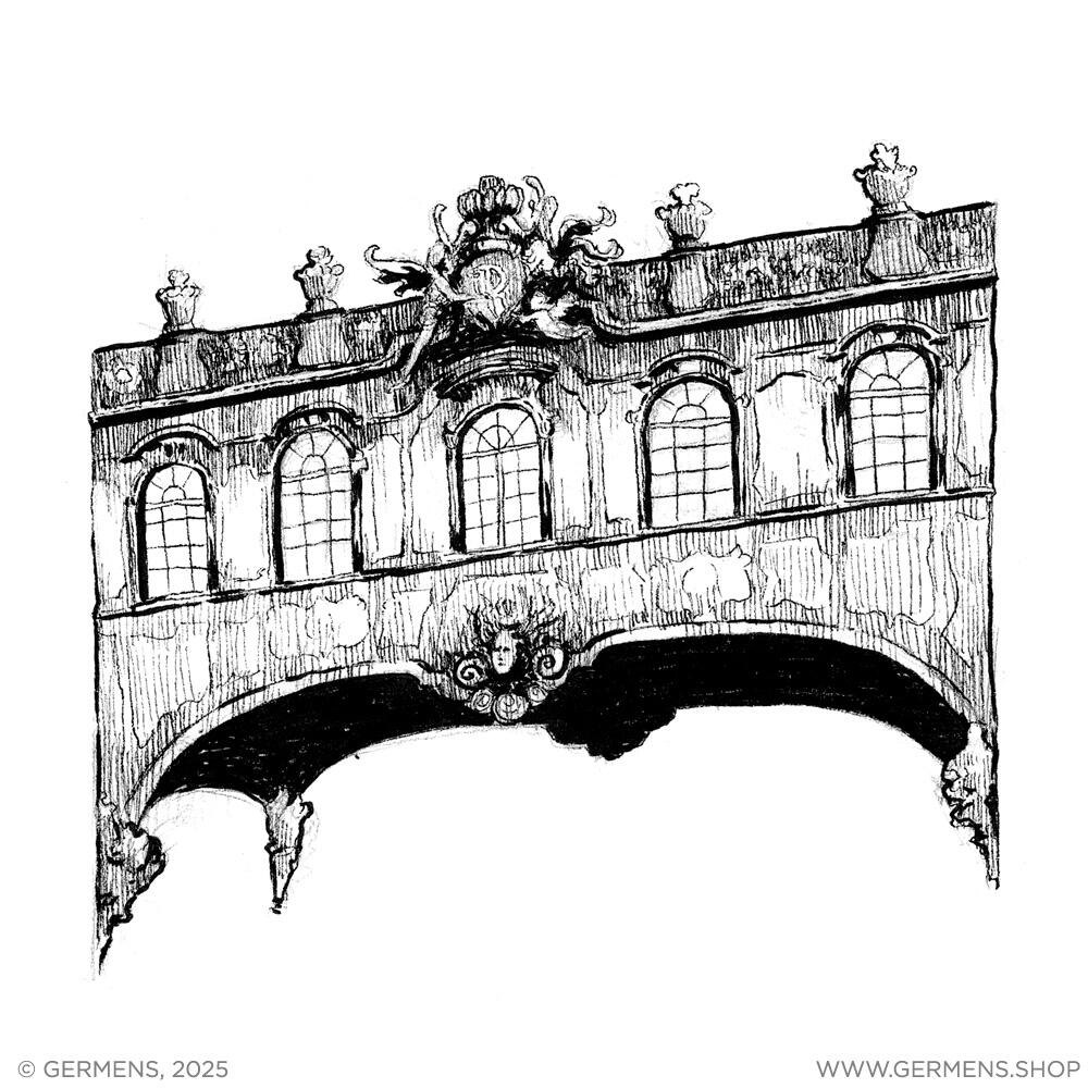 Die Seufzerbrücke verbindet das Residenzschloss und die katholische Hofkirche in Dresden