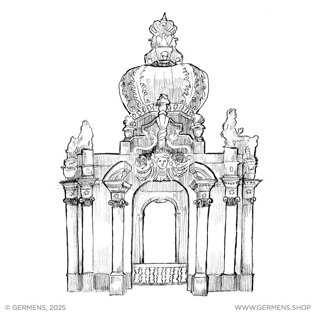 Zwinger Dresden Kronentor - eines der prächtigsten barocken Bauwerke Deutschlands