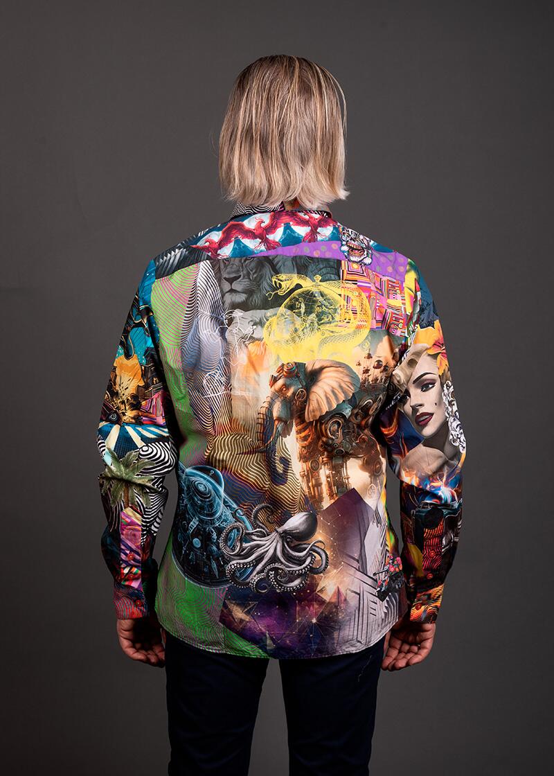 buntes Freizeithemd CYBER ODYSSEY von GERMENS artfashion - 100 % Baumwolle - Made in Germany