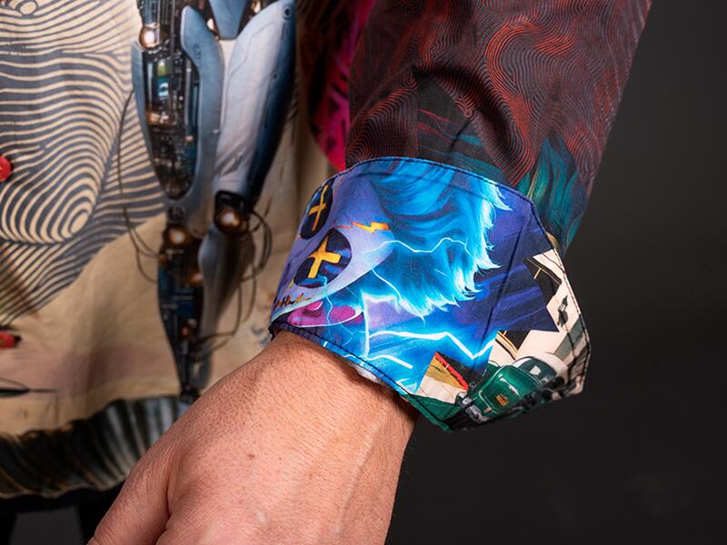 buntes Freizeithemd CYBER ODYSSEY von GERMENS artfashion - 100 % Baumwolle - Made in Germany
