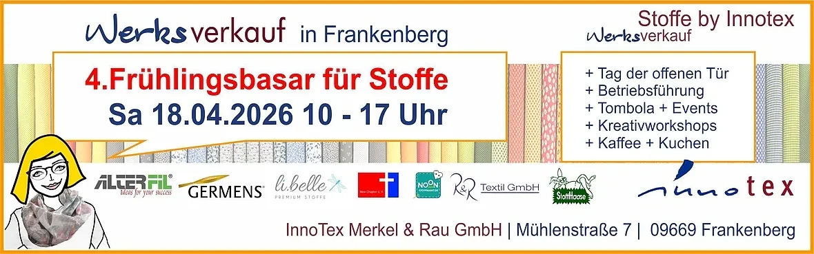 Werksverkauf in Frankenberg Stoffe by Innotex - 18. April 2026