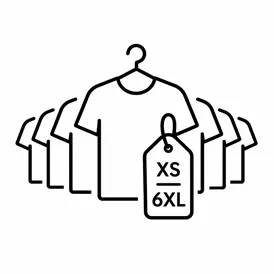 10 Größen von XS bis 6XL - GERMENS Maßtabellen