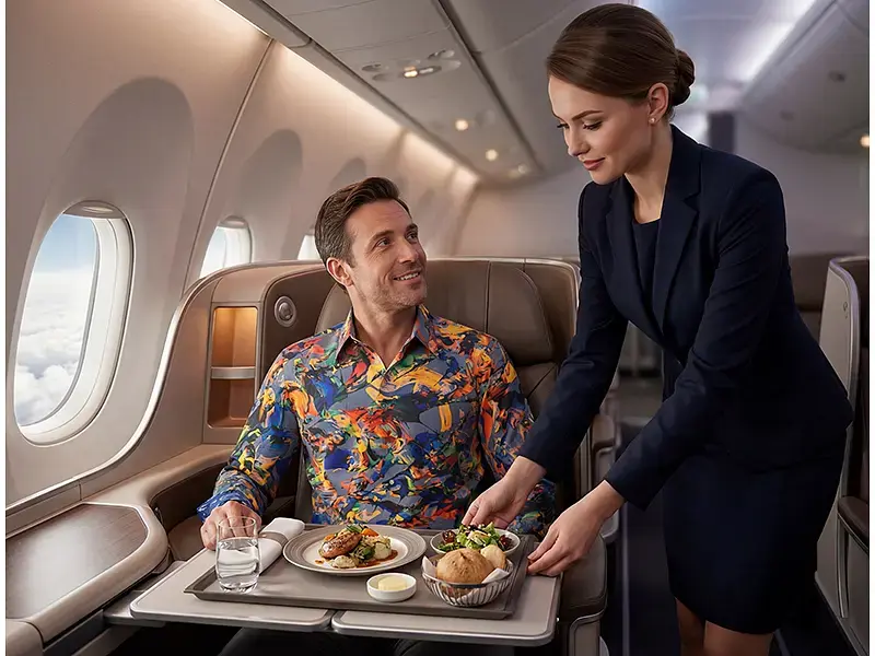 Air travel – comfortable on the plane, well-groomed upon landing with the GERMENS QUICK & SLOW shirt.