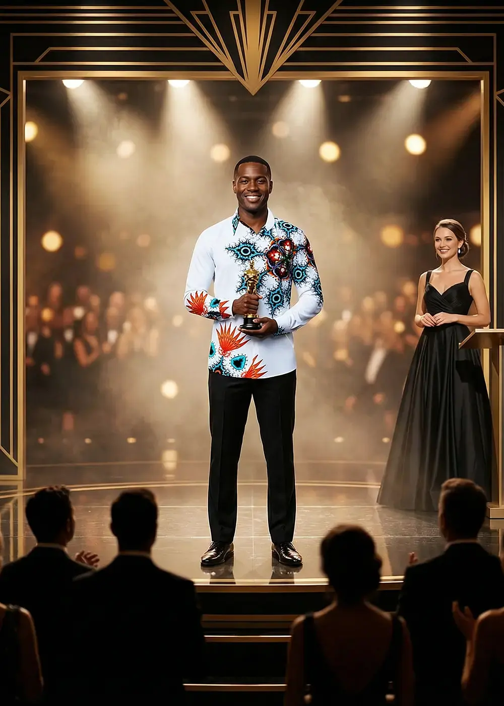 Award ceremony - The winner is wearing the GERMENS APFELMÄNNCHEN shirt.