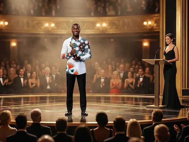 Award ceremony – formal enough, but unmistakably GERMENS with the APFELMÄNNCHEN shirt.