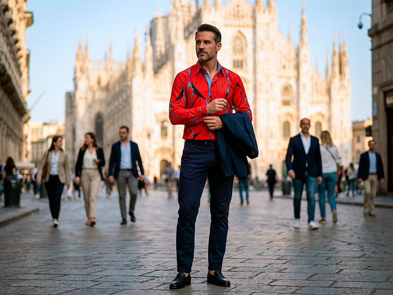 City break in Milan - GERMENS shirt ROTER FELS