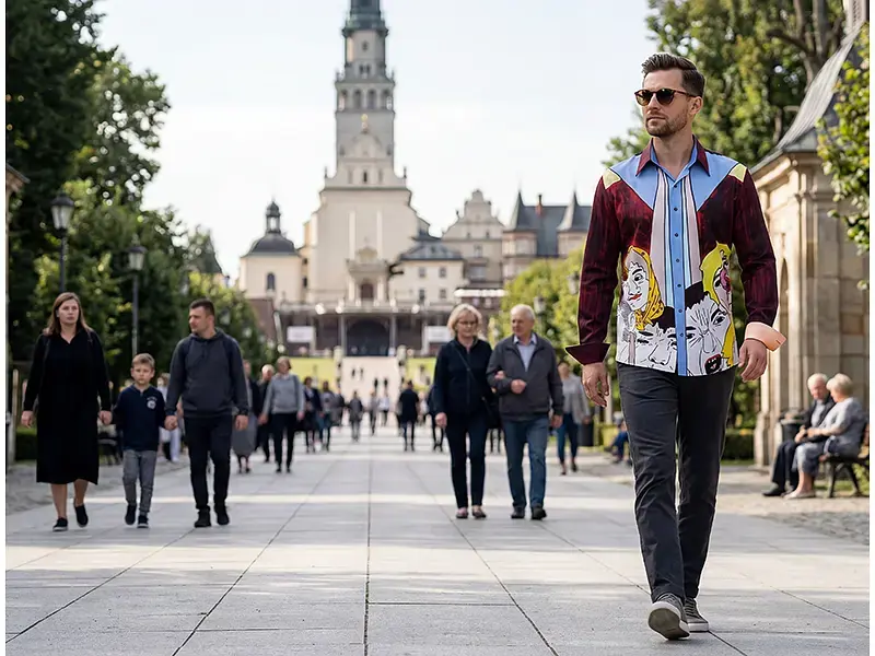 City break in Częstochowa - GERMENS shirt WAS DENKST DENN DU