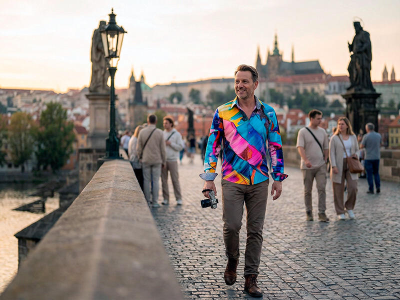 City break in Prague - GERMENS shirt Gedankenfarben