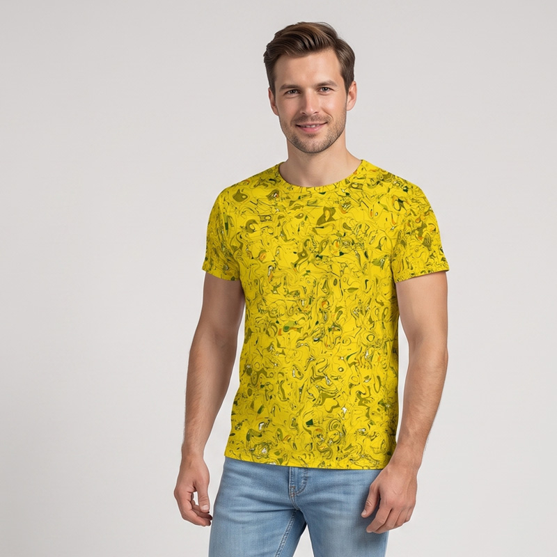 Gelbes T-Shirt für Herren von GERMENS artfashion • 96 % Baumwolle /4 % Elasthan • 8 Größen von S bis 5 XL • Made in Germany