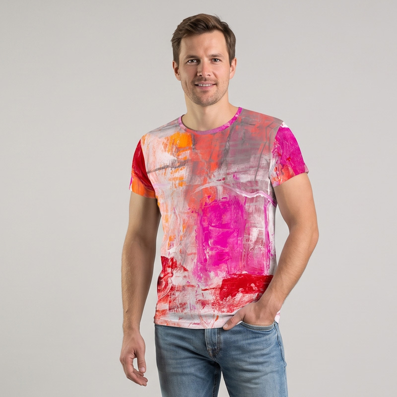 Rosa T-Shirt für Herren von GERMENS artfashion • 96 % Baumwolle /4 % Elasthan • 8 Größen von S bis 5 XL • Made in Germany
