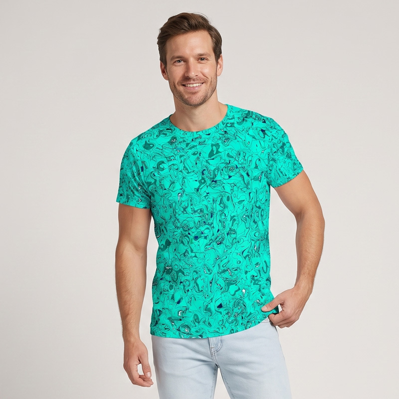Türkises T-Shirt für Herren von GERMENS artfashion • 96 % Baumwolle /4 % Elasthan • 8 Größen von S bis 5 XL • Made in Germany