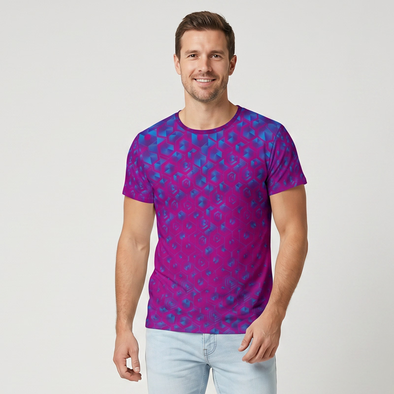 Violettes GERMENS T-Shirt Herren mit künstlerischem Muster