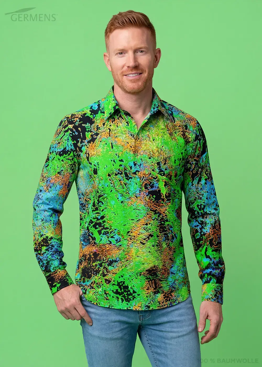 Grüne Langarm Hemden Herren von GERMENS