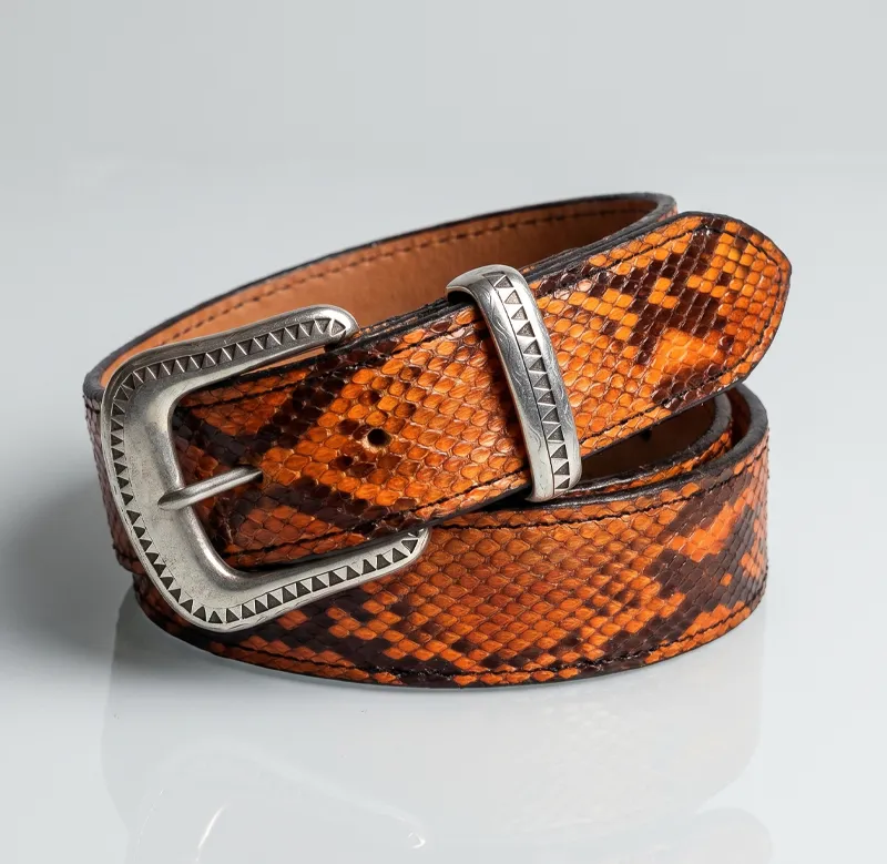 Herrengürtel Phytonleder orange - GERMENS Onlineshop