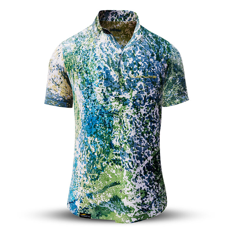 Sommerhemd Herren SEDIMENT - 100 % Baumwolle - 10 Größen von XS - 6XL - außergewöhnliches Design - feinste Verarbeitung - Stoffe Made in Germany - limitiert und exklusiv