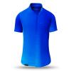 blue Button up shirt for summer GRADIENT AZURE - GERMENS artfashion - 100 % cotton