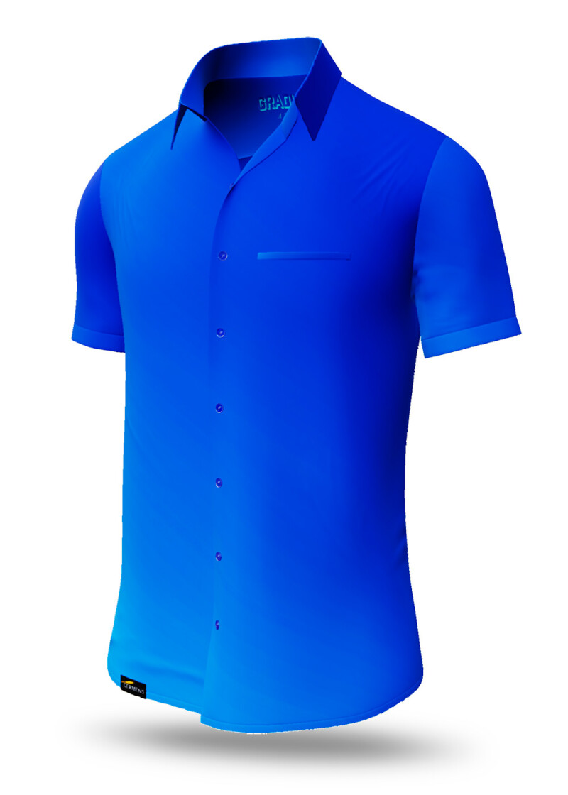 Kurzarmhemd Herren GRADIENT AZURE - GERMENS
