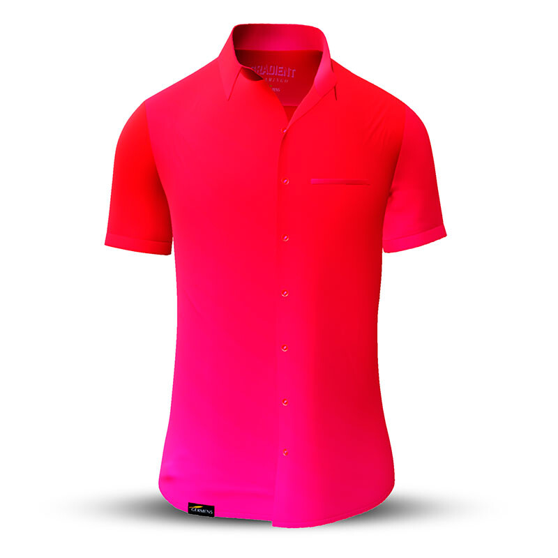 Summer shirt for men GRADIENT FLAMINGO - 100% cotton - 10 sizes from XS to 6XL - exceptional design - finest workmanship - fabrics made in Germany - limited edition and exclusive