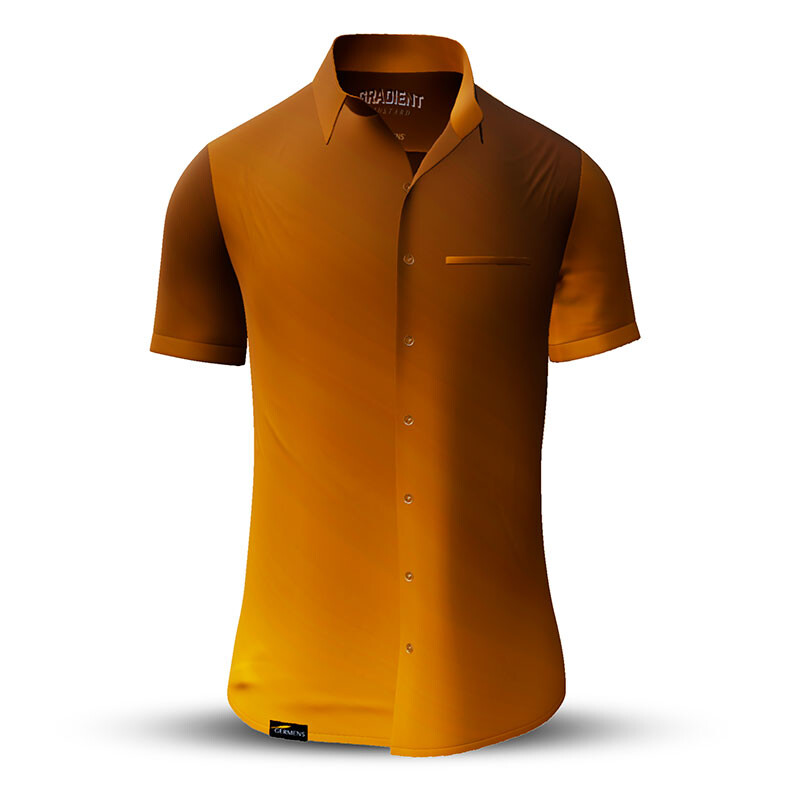 Summer shirt for men GRADIENT MUSTARD - 100% cotton - 10 sizes from XS to 6XL - exceptional design - finest workmanship - fabrics made in Germany - limited edition and exclusive