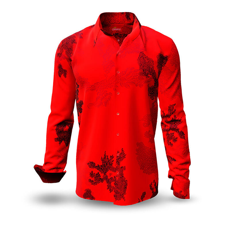 EMBER RED - Red black casual shirt - GERMENS