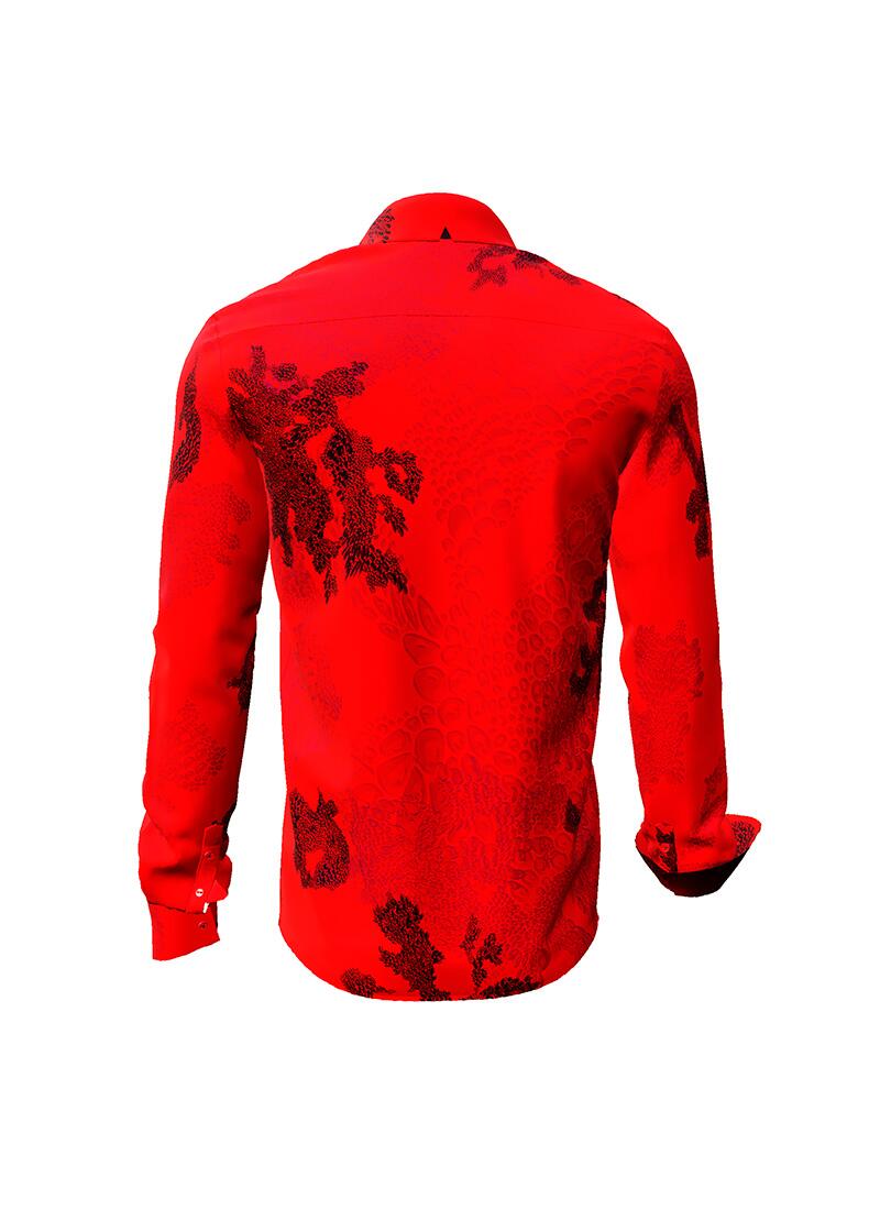 EMBER RED - Red black casual shirt - GERMENS