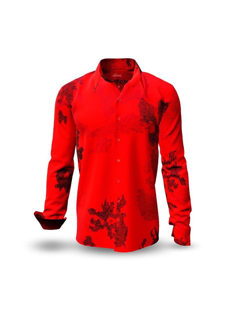 EMBER RED - Red black casual shirt - GERMENS